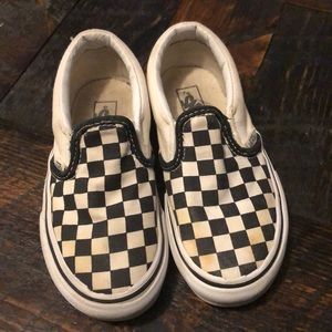 Boys vans checkered slip on sneakers